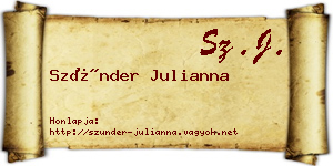 Szünder Julianna névjegykártya
