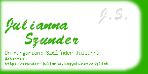 julianna szunder business card